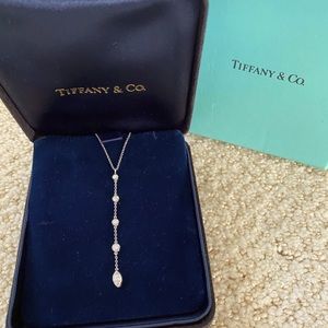 Tiffany & Co. Platinum Diamond Graduated Drop Necklace